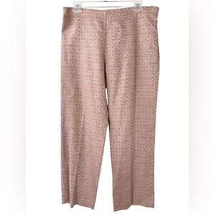 Sigrid Olsen Deco 20 Silk Jacquard Pants Floral Tapestry Straight Leg Blush, 10